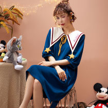 Sleeping Dress Woman Summer Cotton Short Sleeve Princess Wind Pyjamas Skirt Woman Summer Student Korean Version Cute Can Outwear A Home Clothing