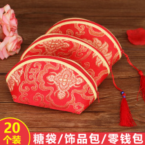 Married Chinese style satin wedding candy box candy bag packing box free of folding wedding sugar box creative gift box high-end