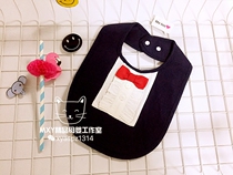 Japanese gentleman styling clothes with cotton baby saliva towel suit tie baby bib children bib