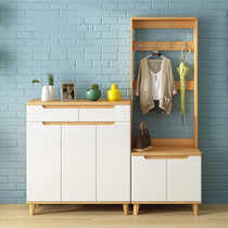 Nordic shoe cabinet door with hanger simple modern porch cabinet paint locker economical multifunctional shoe cabinet