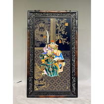 Full Venus Old frame inlaid porcelain plate painted black bottom hand painted with enamel Three Ying-AD6791