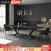 Nordic marble dining table and chair combination designer creative model room modern simple household rectangular dining table