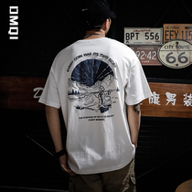 Summer pure cotton boomers ins short sleeves t-shirt male boomers loose big code half sleeves clothes Gats to increase Compassionate Tide