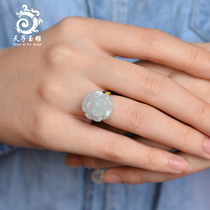 Myanmar Jade rose jade ring female ice glutinous rope to ring female personality to give girlfriend Jade Ring Ring