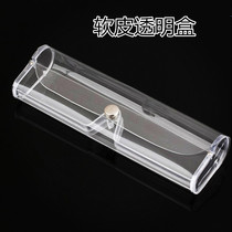 2020 New Glasses Accessories White Transparent Glasses Case Button Type Soft Leather Case Mirror Case