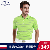 American PT New Golf mens summer breathable quick-drying jersey striped polo shirt mens short sleeve t-shirt