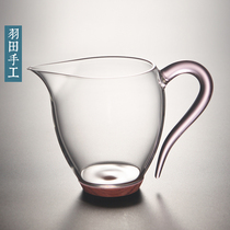 Haneda High Borosilicate heat-resistant glass Road Cup handmade transparent male Cup wooden bottom tea division kung fu tea set uniform Cup