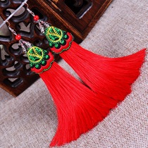 Yunnan ethnic style tribe flower embroidered tassel earrings Chinese style earrings stage performance tourism cheongsam accessories