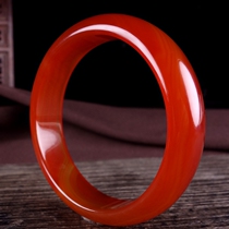 Drain China red full red tangled silk 58 inner diameter agate < wrist clear wind > jade bracelet hz01503