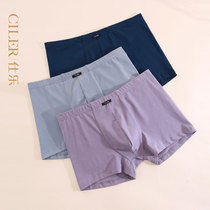 Shile mens long-staple cotton underwear boxer boxer four-corner youth comfortable soft middle waist size high-elastic single shorts head