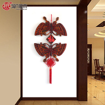 Chinese pendant wall decoration creative wood carving butterfly door wall decoration on living room wall wall decoration