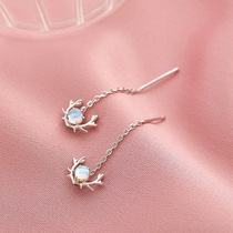 925 Silver Road deer you show up elk ear nails in 2022 new tide spring and summer earrings students