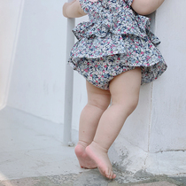 Korean baby dress jumpsuit small floral summer thin cotton short-sleeved dress