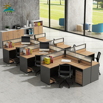 Changsha office desk chair screen card position furniture simple modern combination l-shaped corner 4 6-person staff computer desk