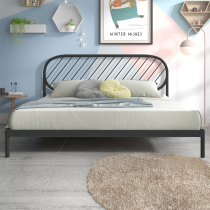 Frosted wrought-iron beds 1 5 m 1 8 meters modern minimalist gong zhu feng small thick black light luxury children Iron