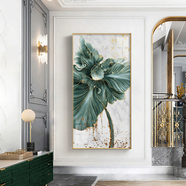 Shadow Bloom American light luxury porch painting vertical gold foil green decoration painting modern high-grade aisle corridor painting