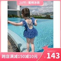 Childrens swimsuit 2021 new exploits Han version cute fashion girl spa swimsuit one-piece dress foreign air princess