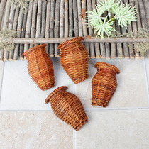 Kindergarten handmade materials Childrens mural Flower arrangement Mango core half small vase wall decoration pastoral flower basket