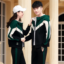 Couple clothing spring and autumn 2021 new sports suit mens cardigan handsome coat trend three-piece guard clothes