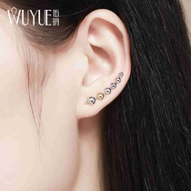 925 sterling silver heart shaped stud ear row earrings female ear bone earring temperament niche design ear clip integrated