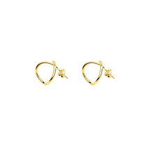 HeyJewel Xiang deconstruction series 925 silver gilded deconstruction earrings