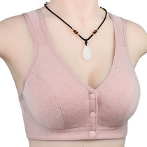 Mid-aged mom bra bra bra without steel ring Poly Underwear womens anti-side leakage front open buckle Sort by button vest-type wrap