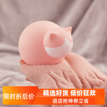 Cute cat silicone hand warmer water injection handbag cartoon portable small portable mini hot water bottle men and women