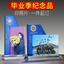 Crystal trophy Custom creative medal Graduation memorial Excellent staff award Team souvenir souvenir Custom photo
