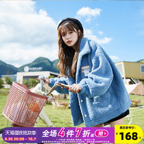 Tang Lion autumn and winter coat womens thick new imitation lamb wool coat womens short loose Korean version of the wild winter coat tide
