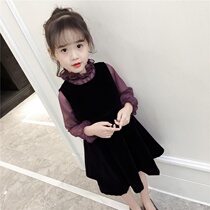 (Two-piece dress) 2020 girls autumn dress set female foreign princess childrens skirt spring and autumn