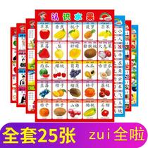 Full set of digital fruit recognition wall chart literacy recognition knowledge animal baby wall stickers painting early education puzzle baby child