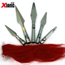 Xiang brand red tassel gun head Traditional stainless steel gun head long gun head performance Red tassel gun Qigong performance inch gun head