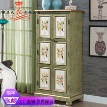 American high shoe cabinet solid wood Home Xuan Guan Cabinet Balcony Locker small family Type of storage cabinet Large capacity to make old furniture