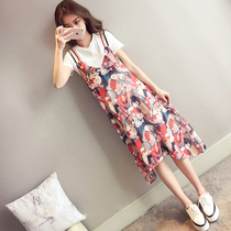 Pregnant Woman Summer Clothing Dress Dress 2022 New Fashion Loose Tide Moms Hot Mother Snowspun Medium Long fairy pendant with skirt