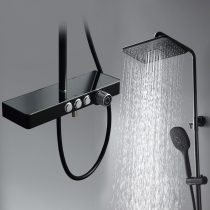 German YGE intelligent thermostatic shower set home bathroom all copper black pressurized shower thermostatic control