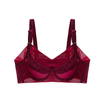 Glossy seamless ultra-thin bra full cup big chest small fat mm large size underwear without dew point