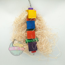 Parrot toy gnawing block skewers primary color Vine suitable for medium large and medium-sized parrots