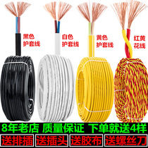 Two-core wire and cable 2-core 1 1 5 2 5 square household power cord waterproof and antifreeze multi-strand soft core sheathed wire