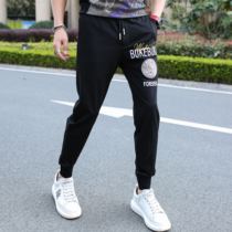 Mens casual pants tide 2020 spring and summer new European and American trend fashion Green handsome small feet slim sweatpants men