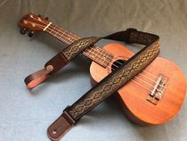 Pure handmade classic beautiful embroidered ukulele strap Chinese small four string strap ukulele strap