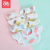 saliva towel cotton baby waterproof bib 360 degree rotatable newborn baby anti-spitting milk summer thin