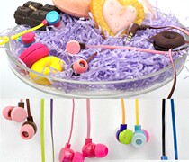 Japan Yike elecom color donut headphones in-ear mobile phone wire control headphones