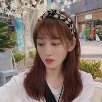 2021 New Tide Korean Net red hair hoop high skull knotted headband simple Joker face small go out wide hairpin