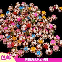 1 Colour small bell pan 18MM hollowed-out flower ball metal wind Suzuki hand chain bell young children handmade accessories