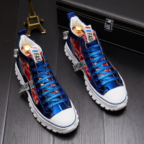 Tide Cards Short Boots Men High Bunch Shoes Trends 100 Hitch Hitch Casual Board Shoes Mens Summer Breathable Korean Version Martin boots