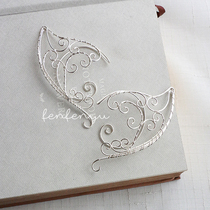 Pink fish handmade elf earrings Russian goddess temperament earring ear clip Bride wedding dress