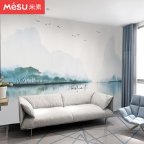 Misu ink style Chinese mural living room bedroom background wall mural wallpaper splashing ink landscape