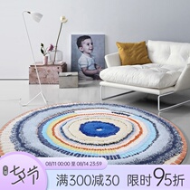 Moxi handmade high-end light luxury carpet living room ethnic style bedroom full of round bedside carpet art can be customized