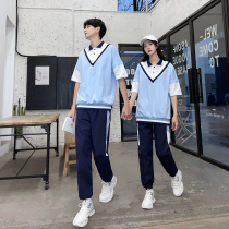 Xia Cape Lovers of Costume Institute Wind Summer Short Sleeve Loose Students School Uniforms High School Students Graduation Banfu Sports Suit