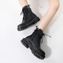 Martin boots female 2021 Winter New thick soled boots black versatile English ins tide fashion flat boots